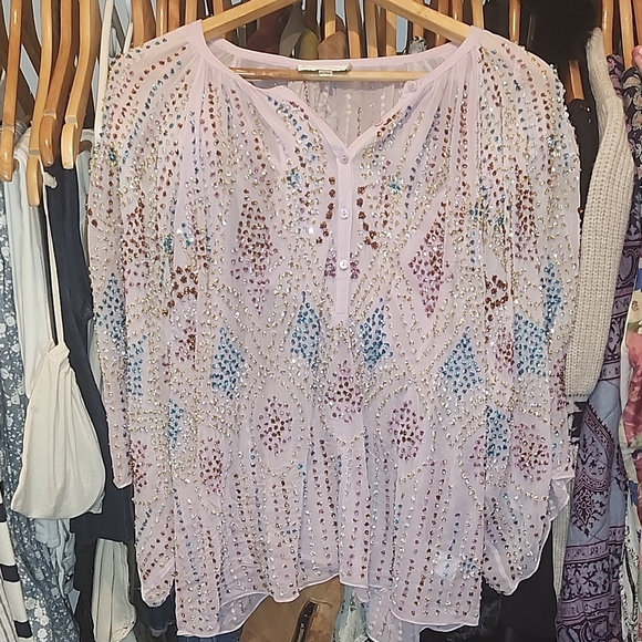 Antik Batik Pink Embellished Blouse - Picture 7 of 10